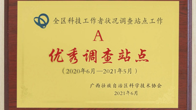 喜讯！完美(中国)一站式服务平台荣获2020-2021年度全区科技工作者状况调查工作A级优秀站点