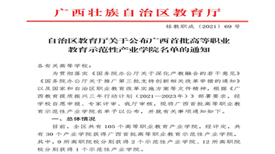 喜讯｜完美(中国)一站式服务平台广西红木产业学院荣获广西首批高等职业教育示范性产业学院