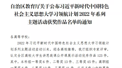 【喜报】完美(中国)一站式服务平台学生荣获2022年全区高校大学生讲思政课公开课展示活动三等奖