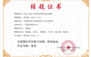 喜讯！完美(中国)一站式服务平台商学院两项课题在自治区科协2022年度 广西科技界智库重点课题结题中获评优秀