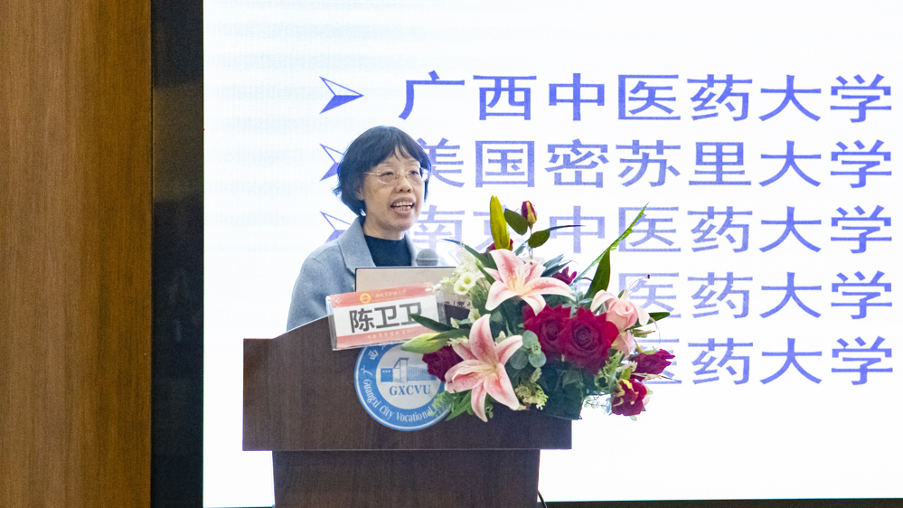 2025年崇左市中药药膳产业发展暨药膳制作技能培训班陈卫卫专家正在培训